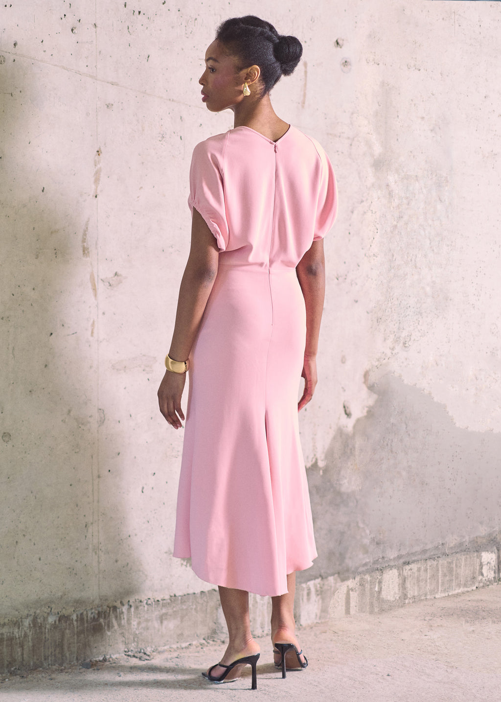 Gathered midi dress