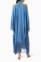 Divina fringe-trimmed kaftan dress