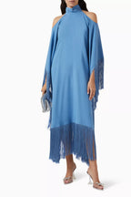 Divina fringe-trimmed kaftan dress