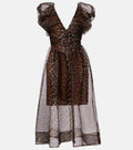 Organza Leopard Print Midi