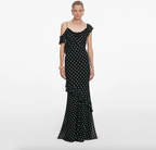 Polka Dot Georgette Maxi