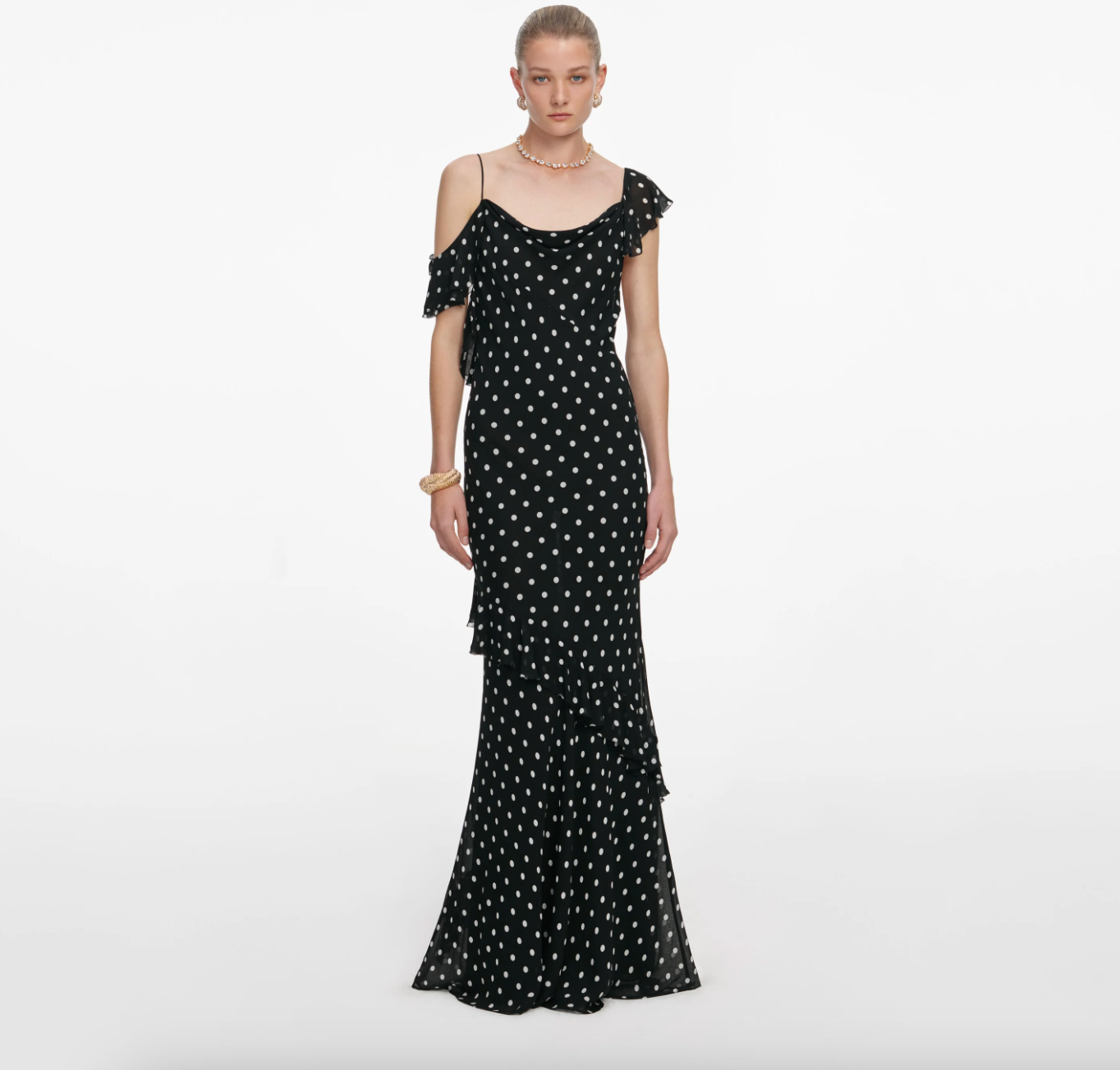 Polka Dot Georgette Maxi