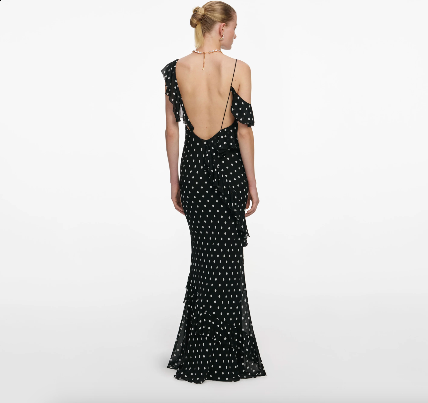 Polka Dot Georgette Maxi