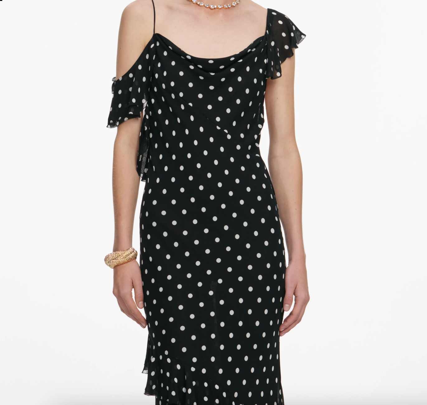 Polka Dot Georgette Maxi