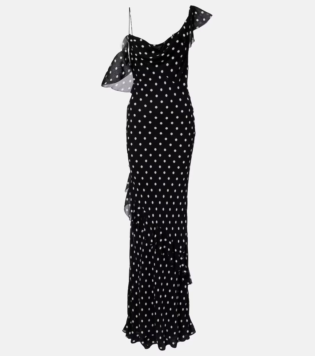 Polka Dot Georgette Maxi