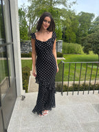 Polka Dot Georgette Maxi